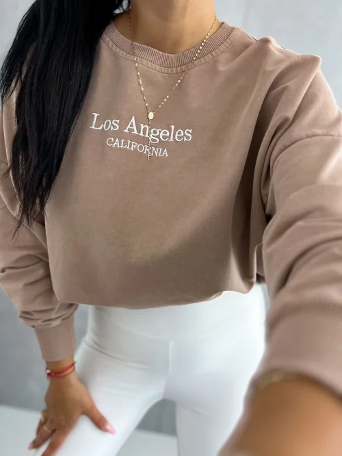 BLUZA DAMSKA " LOS ANGELES" BEŻ